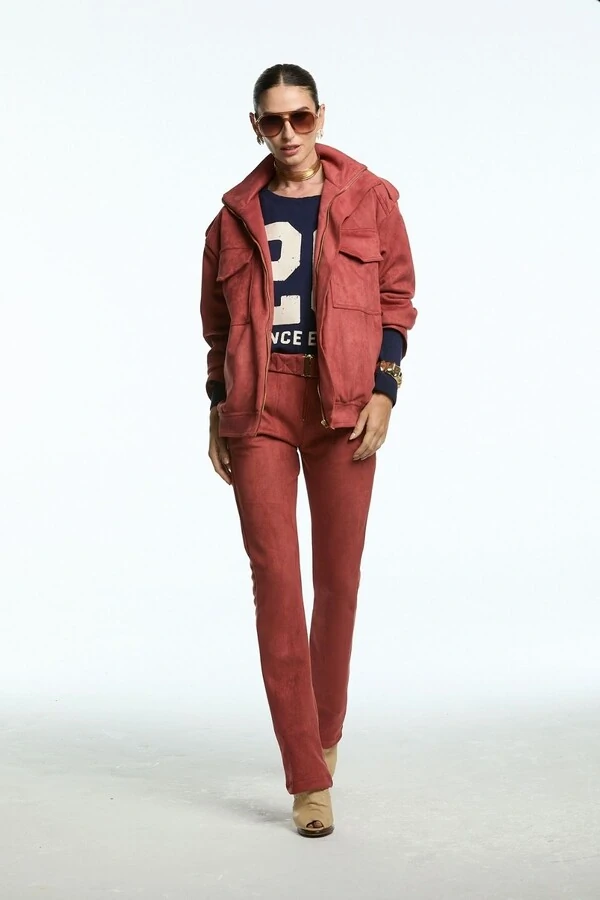 Calça Bootcut Camurça