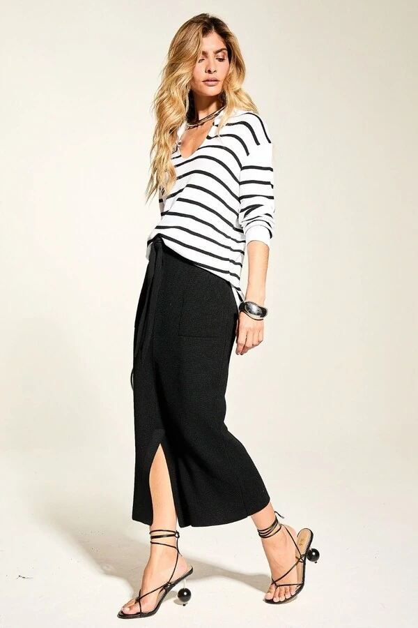 Blusa Tricot Stripe Manga
