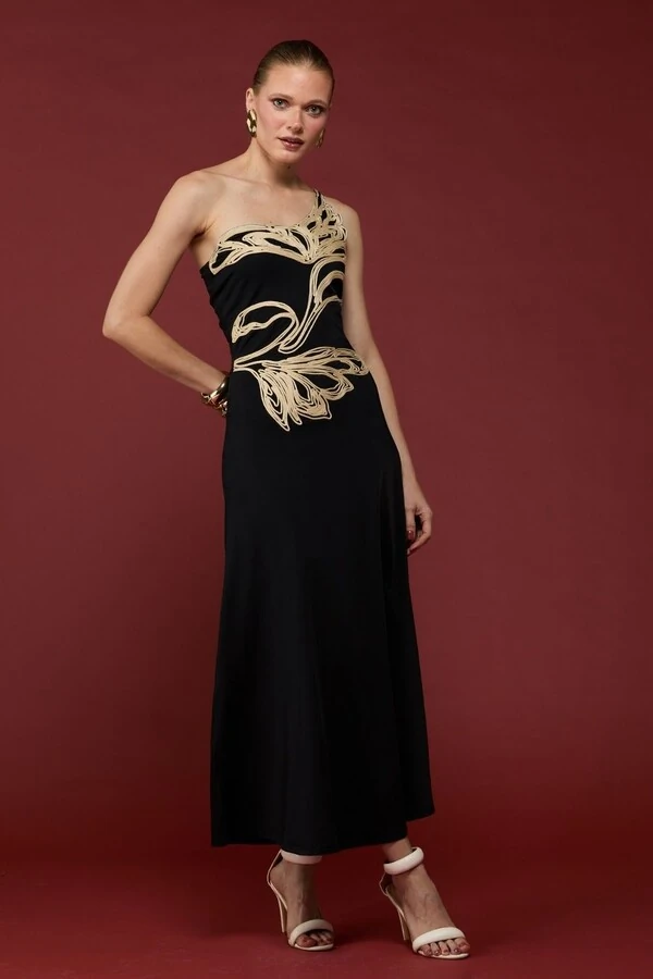 Vestido Jersey Bordado