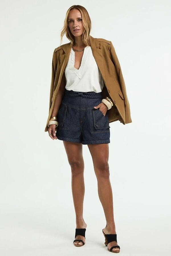 Shorts Jeans Cós Tranças