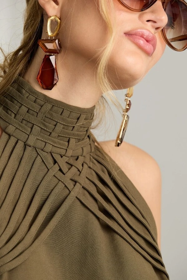 Blusa Gola Tiras Viés