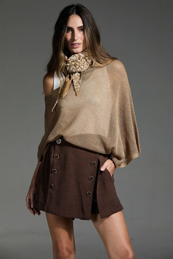 Blusa Tricot Canoa Vazada