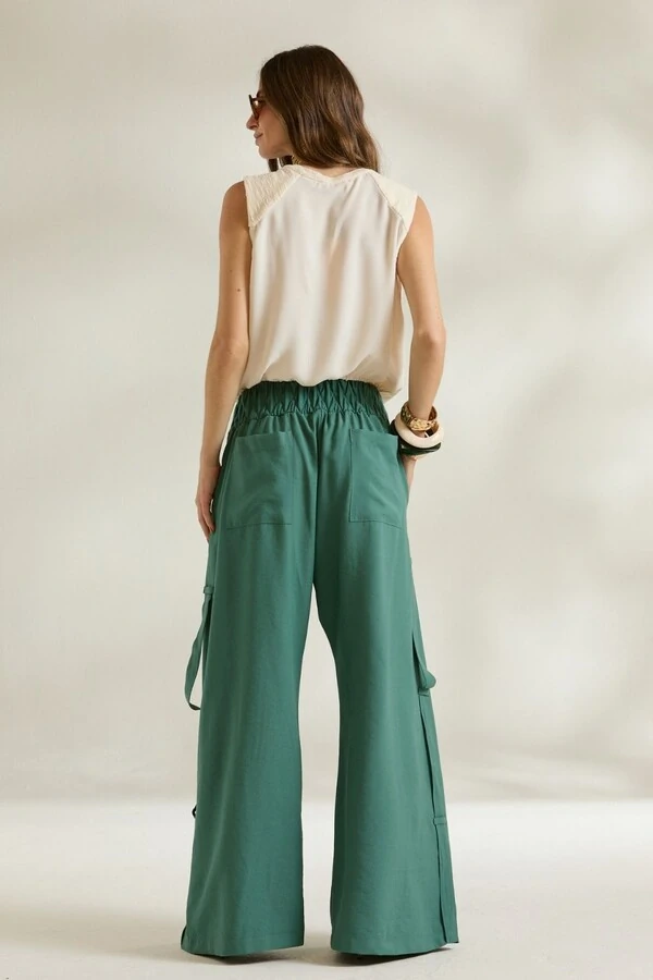 Calça Pregas Femêa