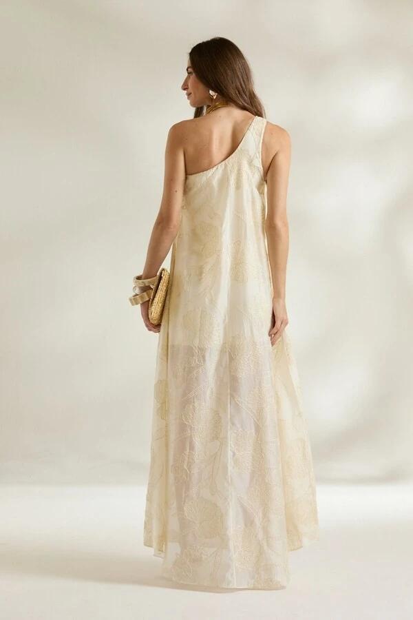 Vestido Ombro Bordado