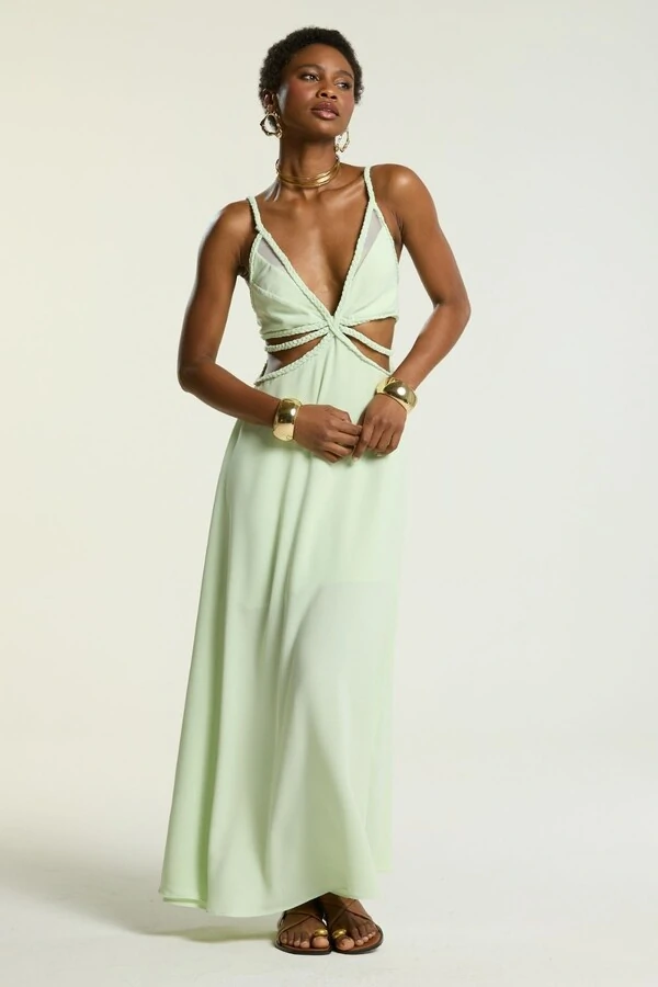 Vestido Lateral Tranças