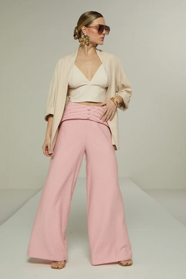 Calça Pala Mini Pregas