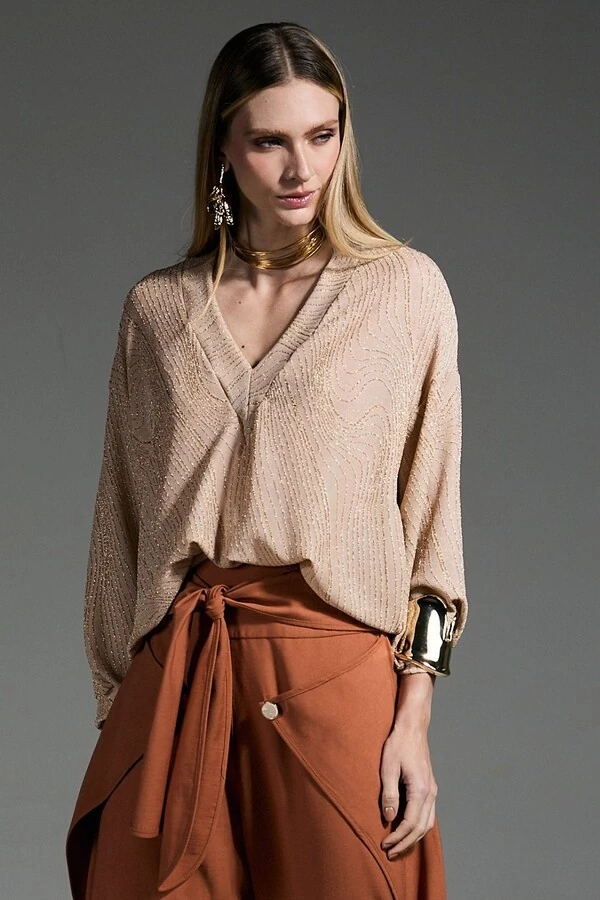 Blusa Ampla Lurex