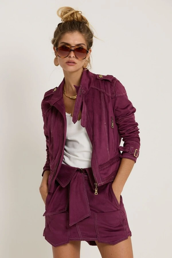 Shorts Saia Suede Bolsos