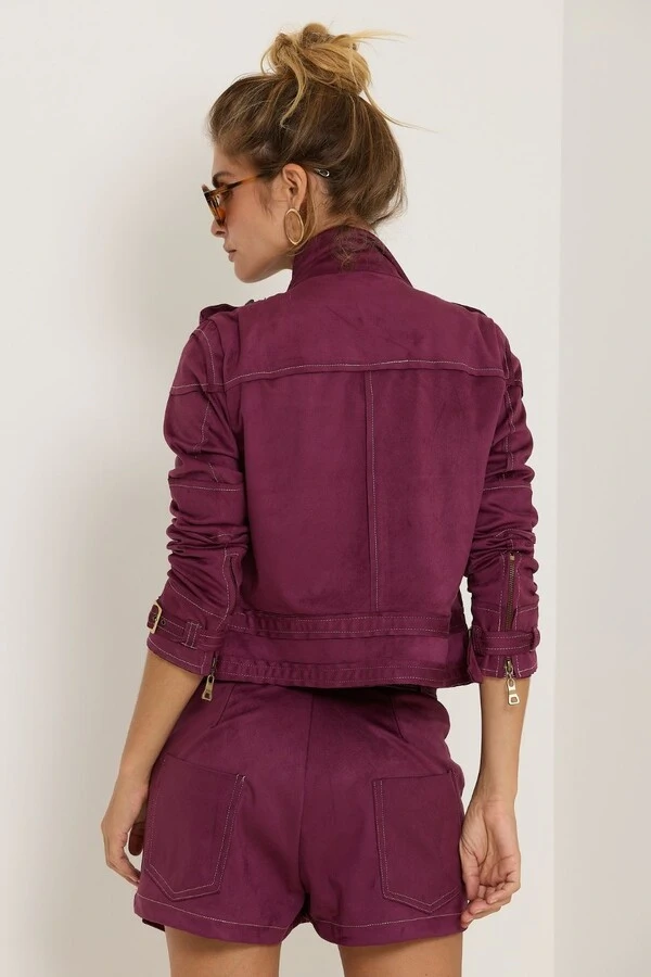Shorts Saia Suede Bolsos