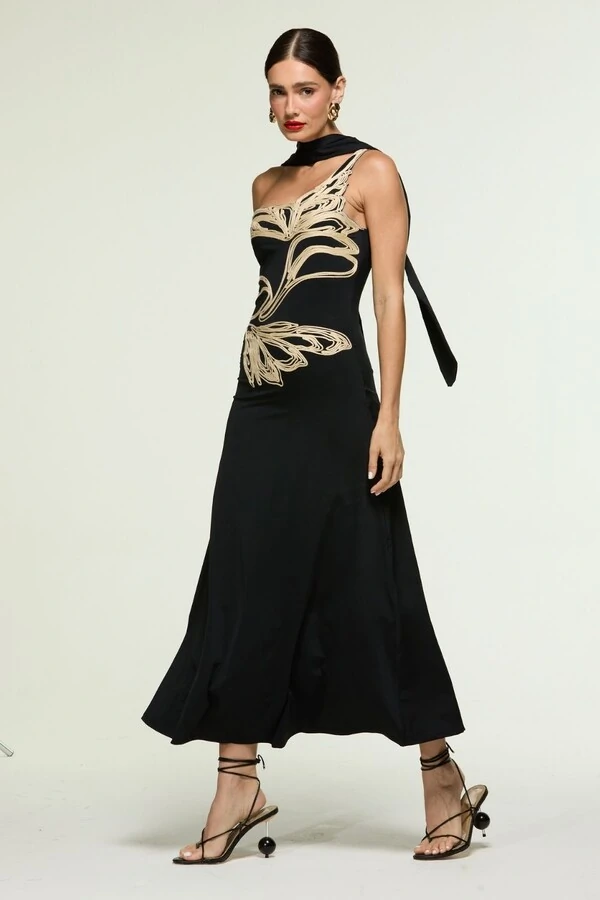 Vestido Jersey Bordado