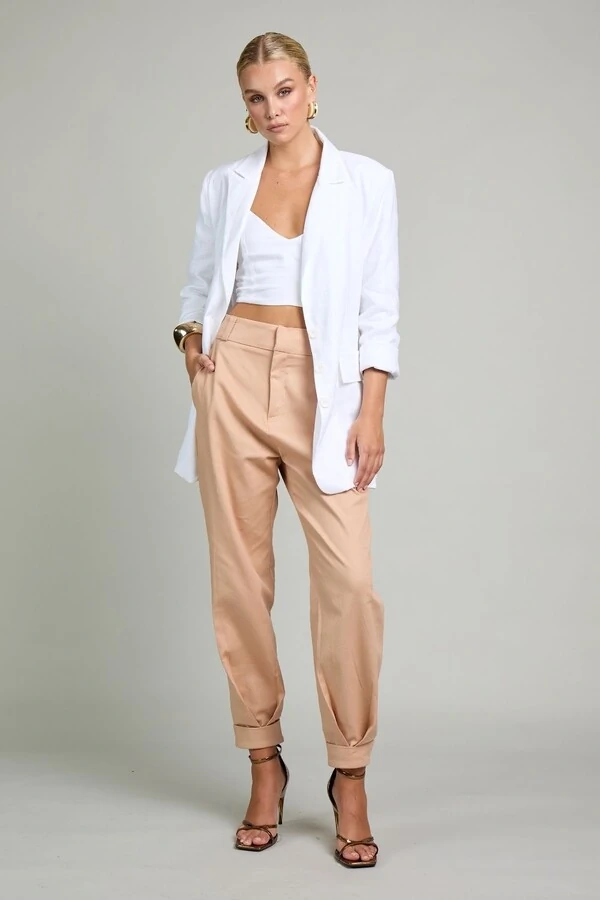 Calça slouchy sarja