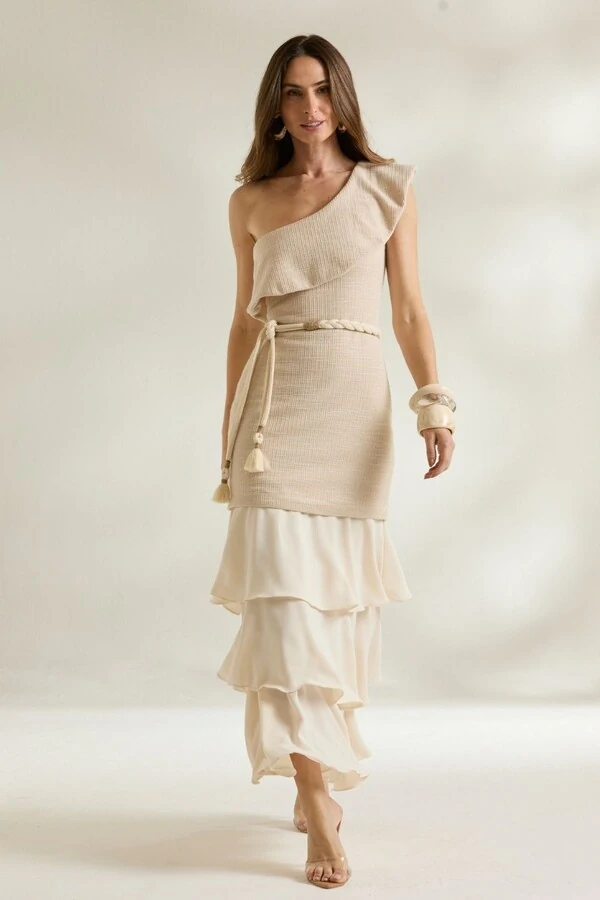 Vestido Um Ombro Jabour