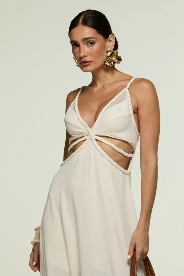 Vestido Lateral Tranças