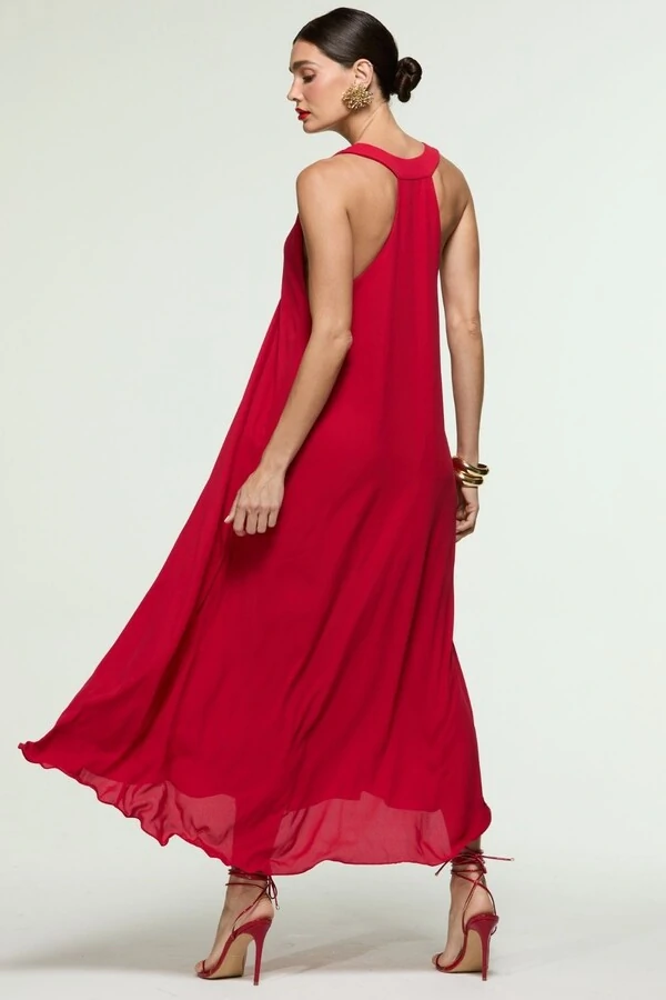 Vestido Fluido Crepe