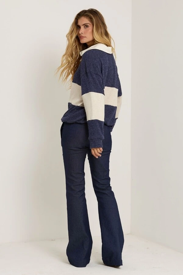 Blusa Tricot Bicolor