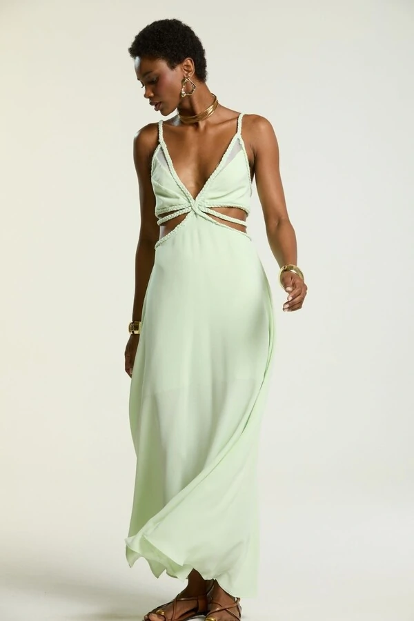 Vestido Lateral Tranças