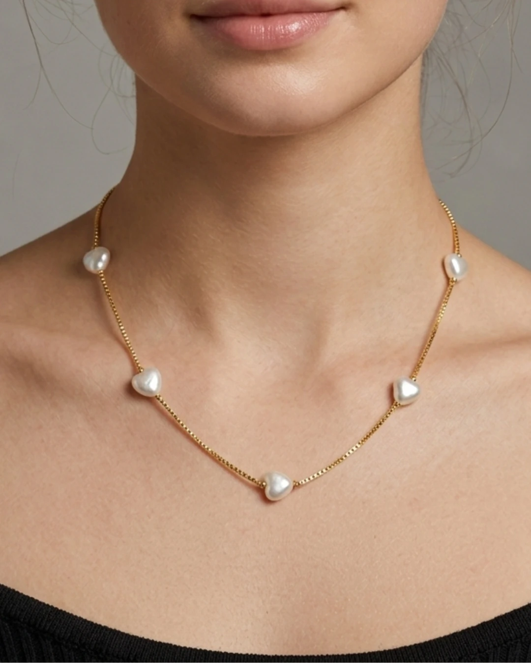 FotoColar Semi Joia Perola Coração 010