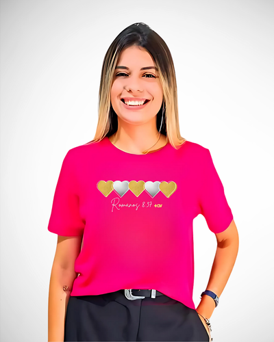 Foto Blusa +QV Corações Pink