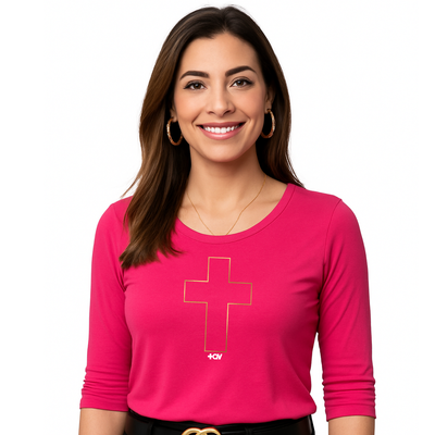 Foto Blusa +QV cruz dourada