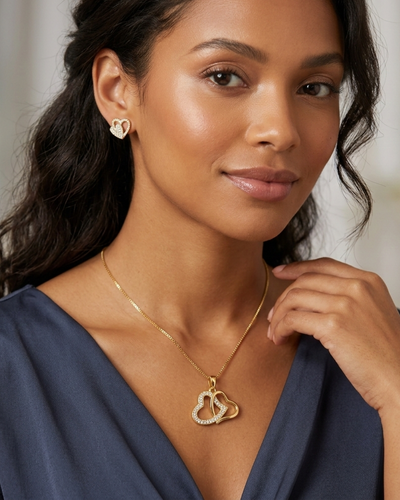 Foto Semi Joia Colar + par de brincos corações