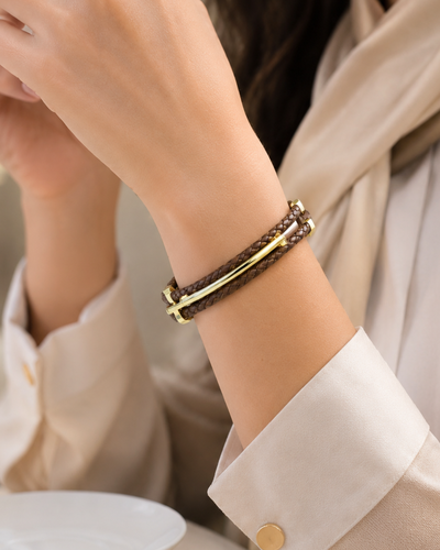 Foto Pulseira Feminina Elegance Trançada Dourada