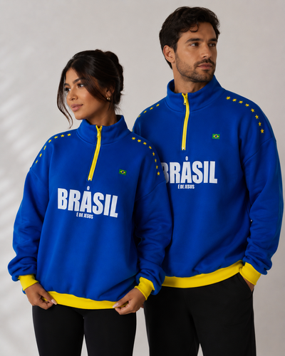 Foto Moletom Oversized O Brasil é de Jesus
