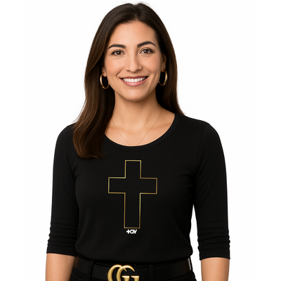 Foto Blusa +QV cruz dourada
