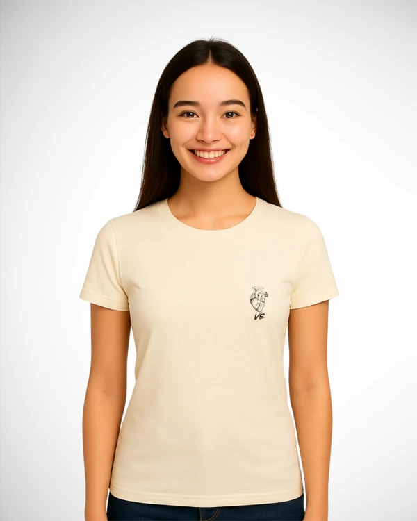 Baby Look feminina Off-white Ve