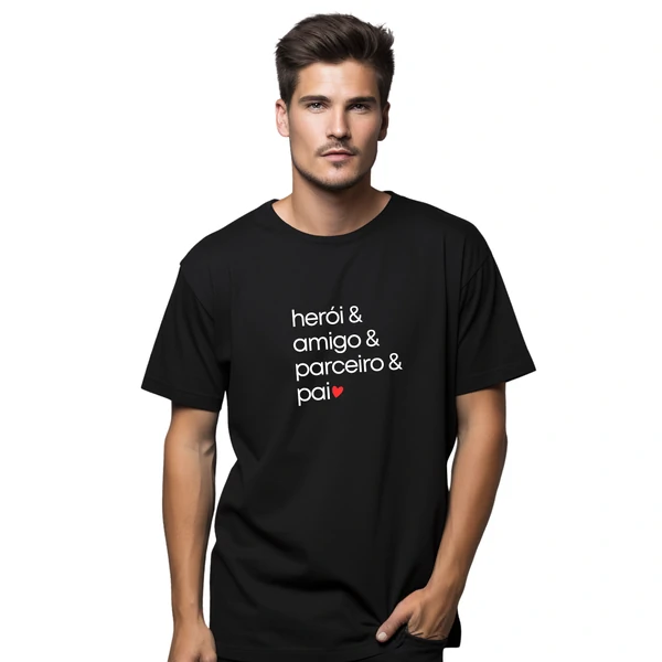 Camiseta herói & amigo & parceiro & pai