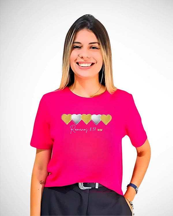 Blusa +QV Corações Pink