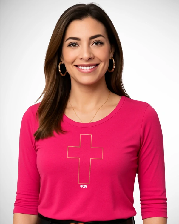 Blusa +QV Cruz Dourada