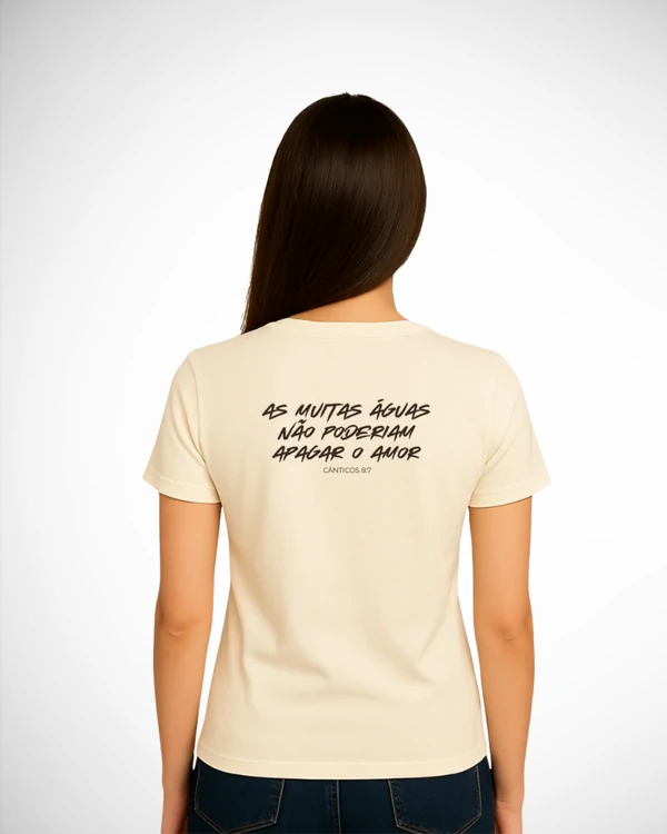 Baby Look feminina Off-white Ve