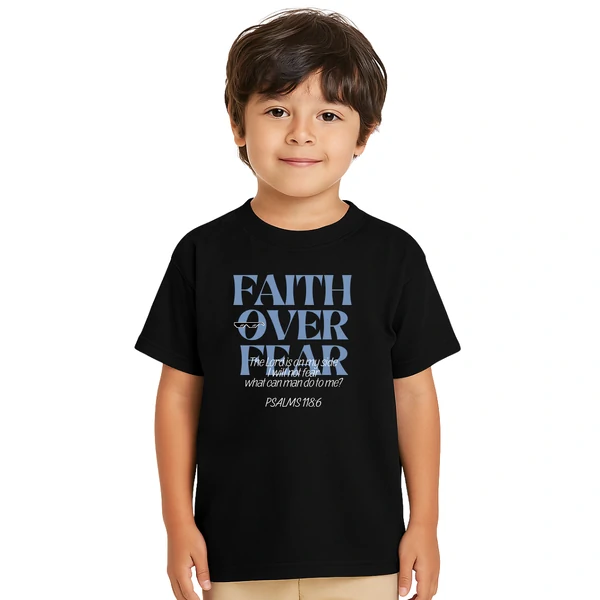 Blusa Infantil masculina Faith Over Fear