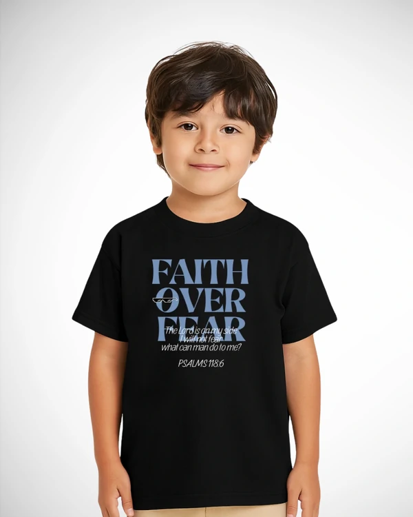 Blusa Infantil masculina Faith Over Fear