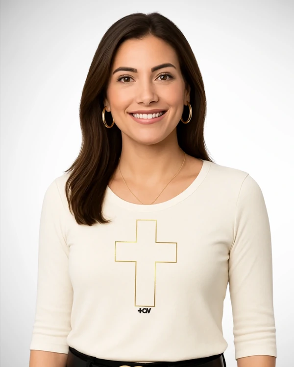 Blusa +QV Cruz Dourada