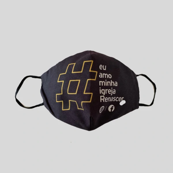 Máscara (adulto) eu amo minha igreja renascer