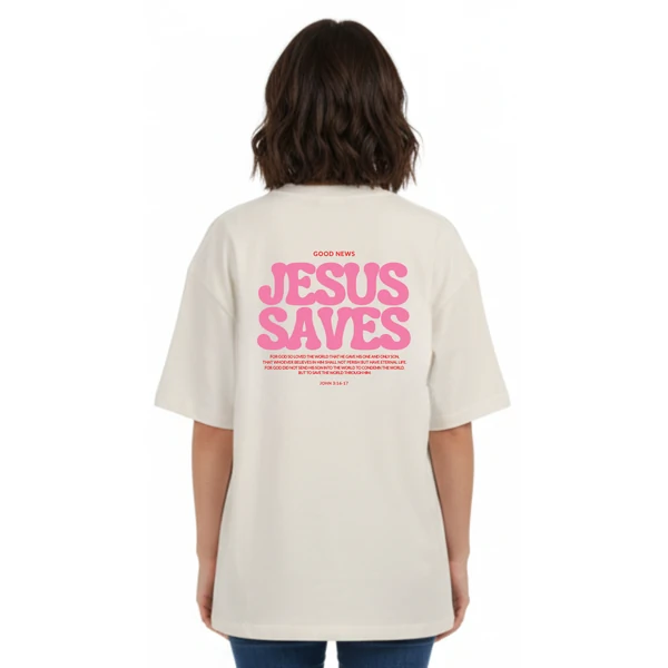 Camiseta Oversized Jesus Saves
