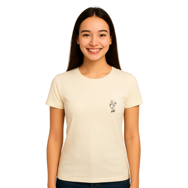 Baby Look feminina Off-white Ve
