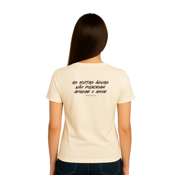 Baby Look feminina Off-white Ve