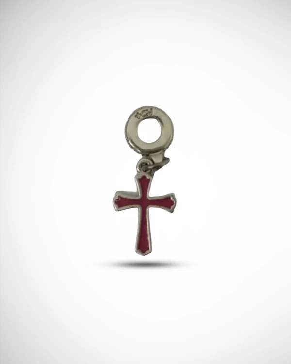 Berloque +qv cruz rosa