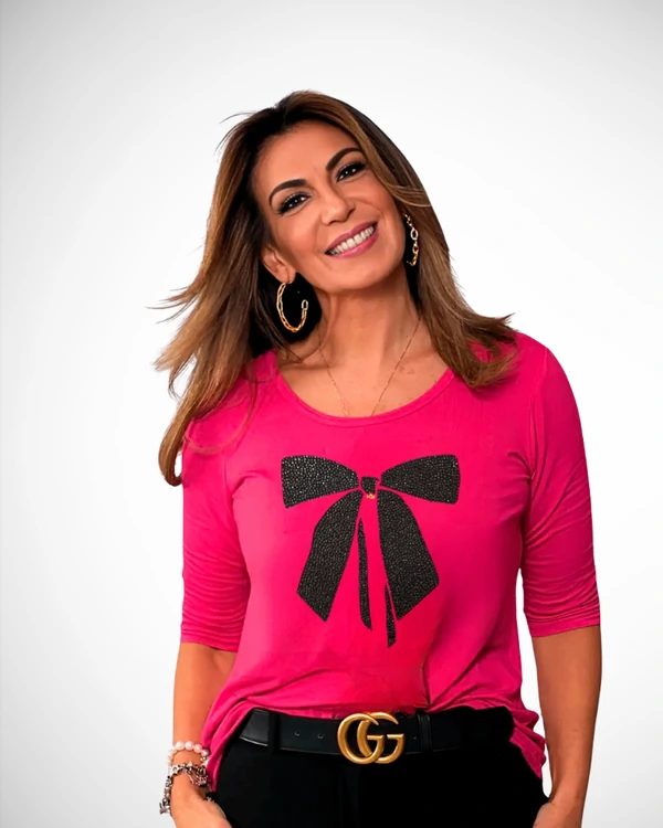 Blusa +QV Laços Manga 7/8