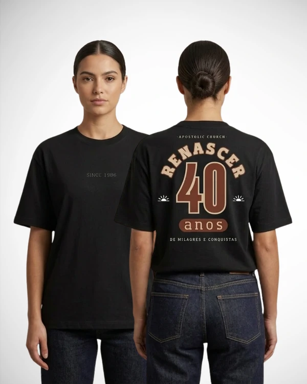 Camiseta Oversized Renascer 40 anos