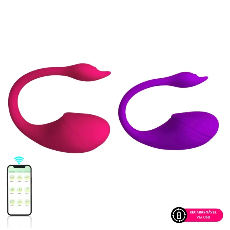 Foto Vibrador de Casal em Silicone Aveludado Controle por Aplicativo