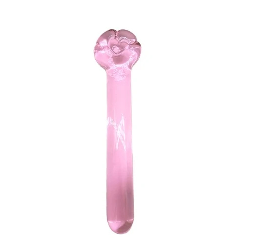 Foto Plug Anal de Vidro Dildo Estimulador Liso com Coração