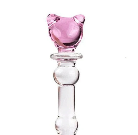 Foto Plug Anal de Vidro Dildo Estimulador Formato de Gatinho