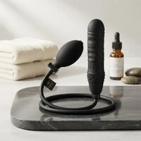 Pênis Plug Anal Inflável Silicone 14,5 cm x 4 cm - Dom H9