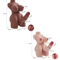 Masturbador Meio Corpo Realístico Hermafrodita Vagina e Ânus Pênis