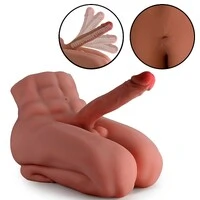 Boneco Meio Corpo Masculino de Joelhos com Pênis 20 cm