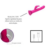 Vibrador com Ventosa e Estimulador Clitoriano Rabbit Super Macio Toque Aveludado