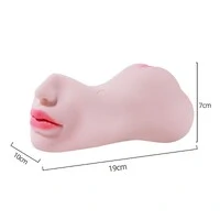 Masturbador Masculino Duplo em Formato de Vagina e Ânus com Boca